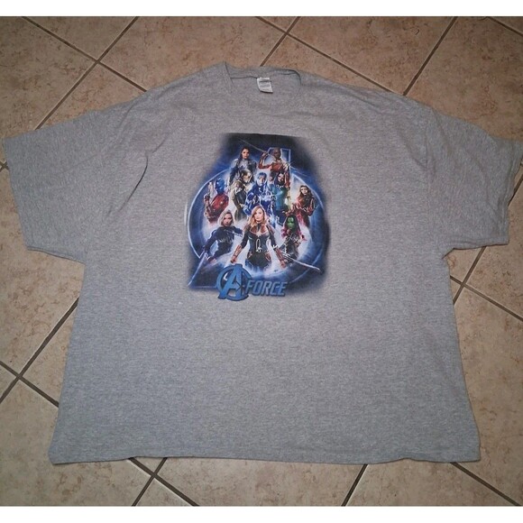 MARVEL COMICS The Avengers A-Force Heather Grey Graphic Big & Tall Tee 6XL - Picture 1 of 4